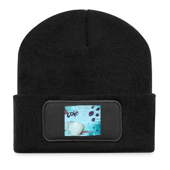 Café - Beanie recyclé à patch - noir - Devant