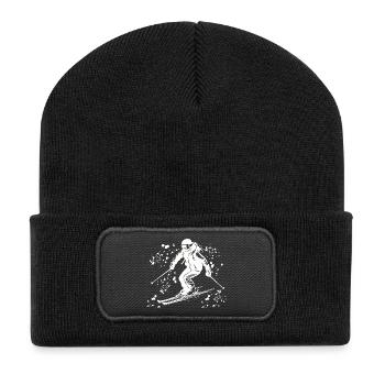 Ski alpin Sports d’hiver Ski nordique - Beanie recyclé à patch - noir - Devant