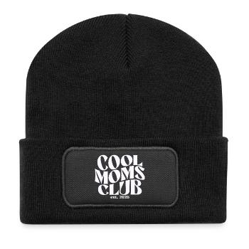 Cool Moms Club - Muttertag Mama Geschenk - Recycelte Patch Beanie - Schwarz - Vorne