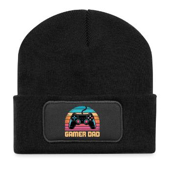 Dad Gamer Video Games Gaming Father's Day Geek - Recycled Patch Beanie - black - Front