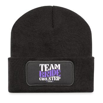 Team Bride Hen Party Bachelorette Party 2026 - Recycled Patch Beanie - dark grey - Front