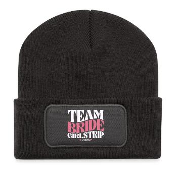 Team Bride Hen Party Bachelorette Party 2026 - Recycled Patch Beanie - dark grey - Front
