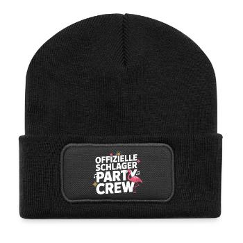 Schlager Party Crew Mallorca Flamingo JGA Malle - Recycelte Patch Beanie - Schwarz - Vorne
