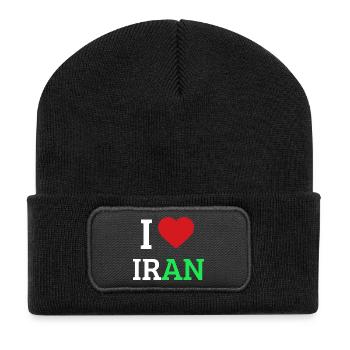 Ich liebe Iran – I Heart Iran Pride Tee - Recycelte Patch Beanie - Schwarz - Vorne
