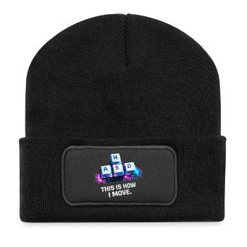 Funny Gaming Keyboard WASD My Cardio Gamer - Recycled Patch Beanie - black - Front