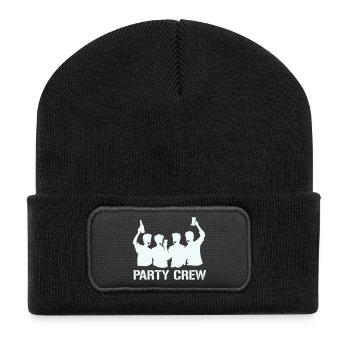 Party Crew Silhouette with Cheers - Recycled Patch Beanie - black - Front