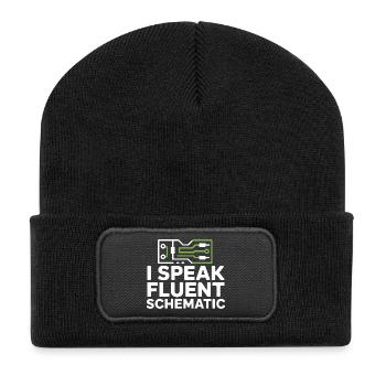 Je parle couramment la technologie des schémas circuités - Beanie recyclé à patch - noir - Devant