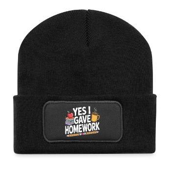 High School Teacher Yes I Gave Homework Education - Recycelte Patch Beanie - Schwarz - Vorne