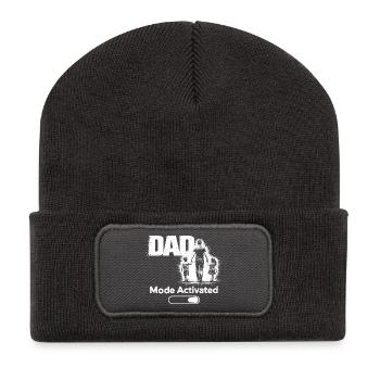Mode papa toujours activé Chemise cadeau drôle - Beanie recyclé à patch - charbon - Devant