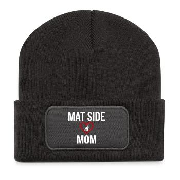 Mat Side Mom Heart Design - Recycled Patch Beanie - dark grey - Front