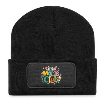 Club des mamans fatiguées - Humour des mamans cafétériques - Beanie recyclé à patch - noir - Devant