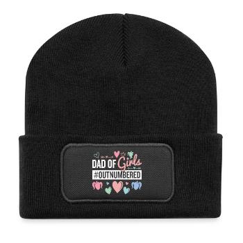 Papa des filles Papa fille qui dit cadeau - Beanie recyclé à patch - noir - Devant