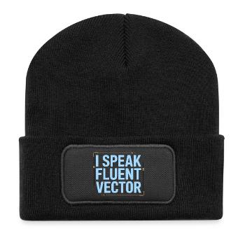 Logo Designer I Speak Fluent Vector Graphic Artist - Recycelte Patch Beanie - Schwarz - Vorne