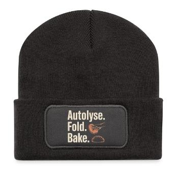Autolyse Fold Backe Bread Kunst - Recycelte Patch Beanie - Dunkelgrau - Vorne