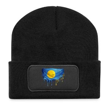 Palau Dripping Flag - Recycled Patch Beanie - black - Front