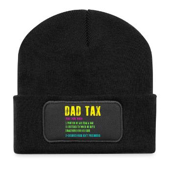Dad Tax Neon Humor Tee - Recycled Patch Beanie - black - Front