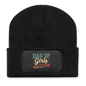 Dad of Girls Dad Girl Father Saying - Recycled Patch Beanie - black - Front