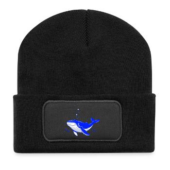 Süsser Wal  - Recycelte Patch Beanie - Schwarz - Vorne