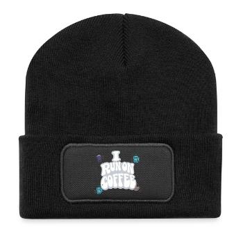 JE FONCTIONNE AU CAFÉ | Humour Matin Caféine - Beanie recyclé à patch - noir - Devant