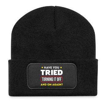 Have you ever done it off and on - Recycled Patch Beanie - black - Front