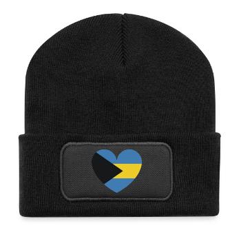 Drapeau des Bahamas du Cœur - Beanie recyclé à patch - noir - Devant