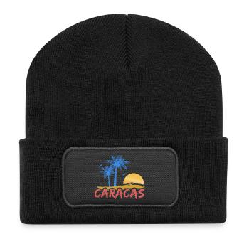Urlaub Caracas - Recycelte Patch Beanie - Schwarz - Vorne