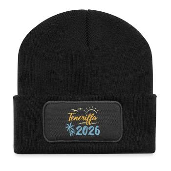 Teneriffa 2026 - Recycelte Patch Beanie - Schwarz - Vorne