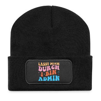 Laissez-moi passer par l’administration rétro technicien administratif - Beanie recyclé à patch - noir - Devant