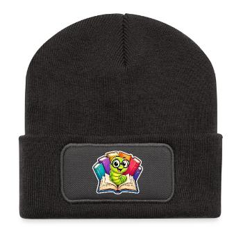 Cheerful Bookworm - Recycled Patch Beanie - dark grey - Front