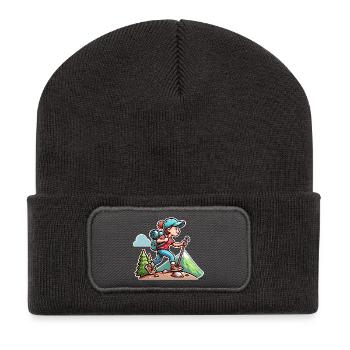 Randonnée pour randonneurs - Beanie recyclé à patch - charbon - Devant