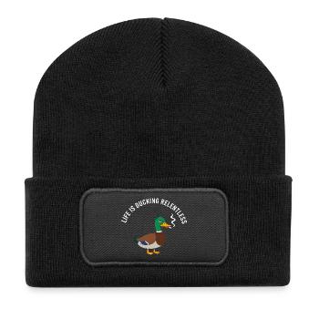 Satire implacable sur le tabagisme de canard - Beanie recyclé à patch - noir - Devant