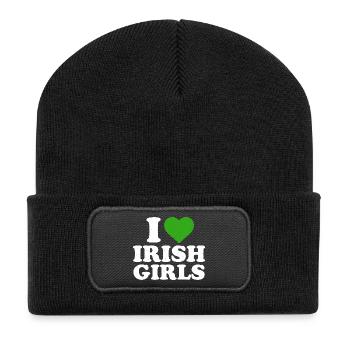 I Heart Irish Girls - Recycled Patch Beanie - black - Front