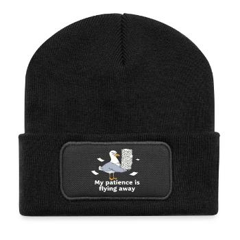 Seagull patience at the end of office work - Recycled Patch Beanie - black - Front