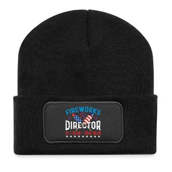 Fireworks Director If I Run Humor USA - Recycled Patch Beanie - black - Front