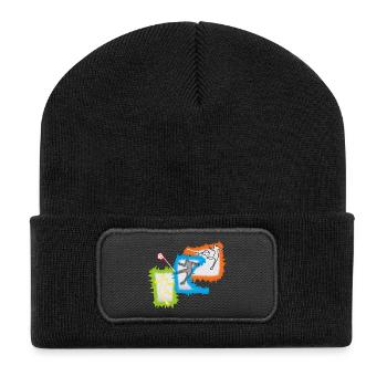 Fußball Fußballspieler - Recycelte Patch Beanie - Schwarz - Vorne