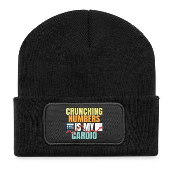 Zahlen zählen ist mein Cardio Crunching Numbers - Recycelte Patch Beanie - Schwarz - Vorne