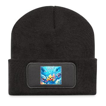 Tiefsee Suche nach christlichen Antworten - Recycelte Patch Beanie - Dunkelgrau - Vorne
