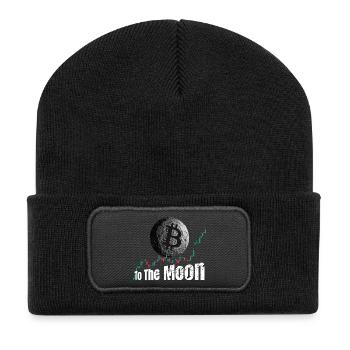 Bitcoin jusqu’à la Lune - Beanie recyclé à patch - noir - Devant