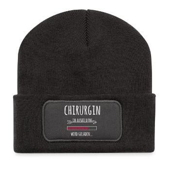 Chirurgin Ausbildung Medizinstudium Ärztin Medizin - Recycelte Patch Beanie - Dunkelgrau - Vorne