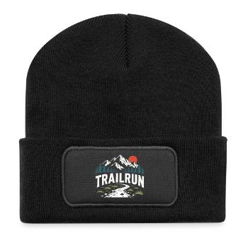 Trailrun - Recycelte Patch Beanie - Schwarz - Vorne