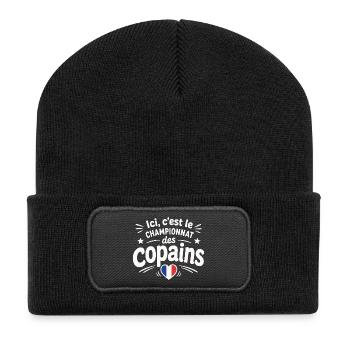 Ici, c’est le championnat des copains - Recycelte Patch Beanie - Schwarz - Vorne