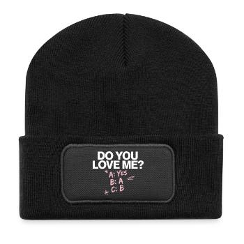 Est-ce que tu m’aimes Relation Amour Couple Amour Mariage Couple - Beanie recyclé à patch - noir - Devant