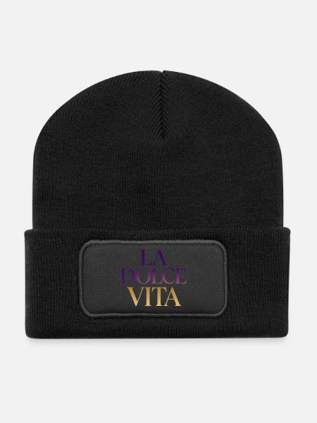La Dolce Vita Gradient - Recycelte Patch Beanie - Schwarz