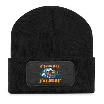 J’ai Surf Vague Soleil - Beanie recyclé à patch - noir - Devant