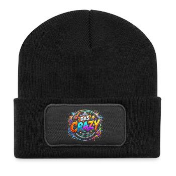 DAS CRAZY Neon Explosion - Recycelte Patch Beanie - Schwarz - Vorne