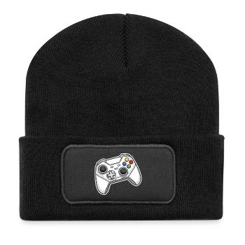 Retro controller illustration - Recycled Patch Beanie - black - Front