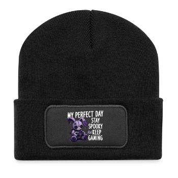 Pastel Goth Soft Goth Gaming Gamer - Beanie recyclé à patch - noir - Devant