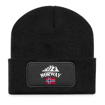 Vacances en Norvège dans les fjords de Norge Voyage en Scandinavie - Beanie recyclé à patch - noir - Devant