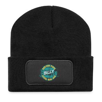 Vater Billy - Recycelte Patch Beanie - Schwarz - Vorne