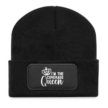 Insurance Agent Costume Coverage Queen Medicare - Recycelte Patch Beanie - Schwarz - Vorne